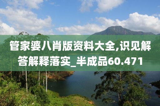 管家婆八肖版资料大全,识见解答解释落实_半成品60.471