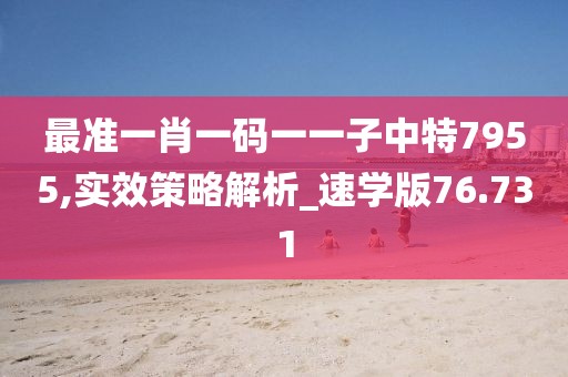 最准一肖一码一一子中特7955,实效策略解析_速学版76.731