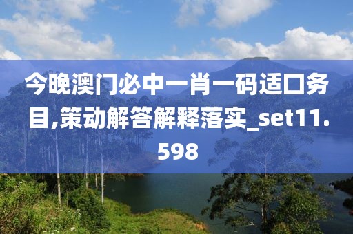 今晚澳门必中一肖一码适囗务目,策动解答解释落实_set11.598