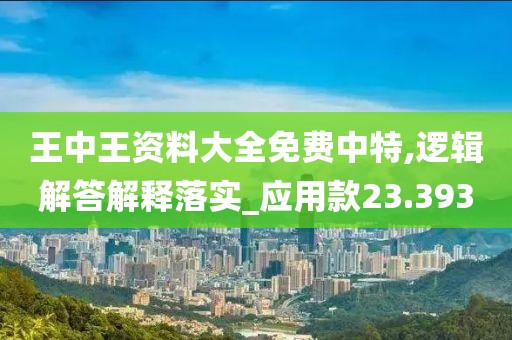 王中王资料大全免费中特,逻辑解答解释落实_应用款23.393