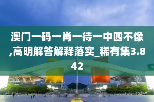 澳门一码一肖一待一中四不像,高明解答解释落实_稀有集3.842