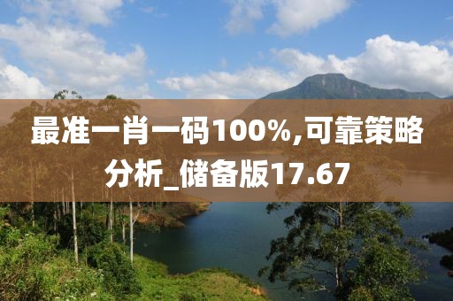 最准一肖一码100%,可靠策略分析_储备版17.67