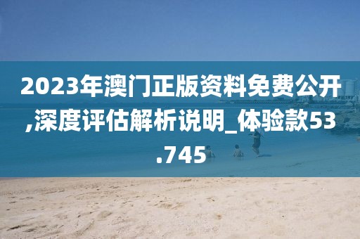 2023年澳门正版资料免费公开,深度评估解析说明_体验款53.745