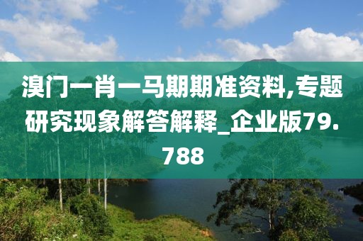 溴门一肖一马期期准资料,专题研究现象解答解释_企业版79.788