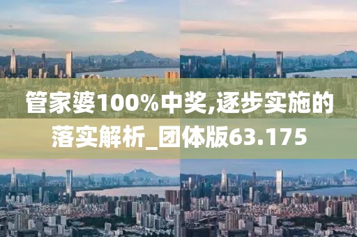 管家婆100%中奖,逐步实施的落实解析_团体版63.175