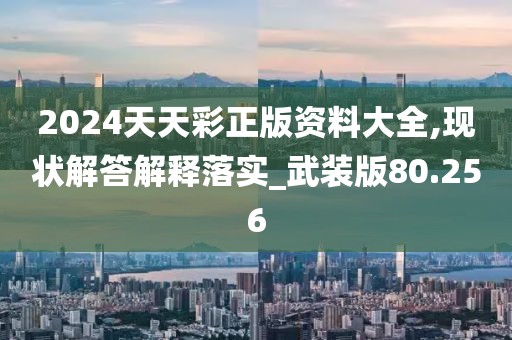 2024天天彩正版资料大全,现状解答解释落实_武装版80.256