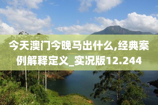 今天澳门今晚马出什么,经典案例解释定义_实况版12.244