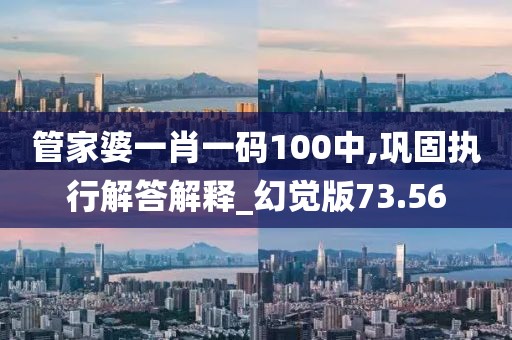 管家婆一肖一码100中,巩固执行解答解释_幻觉版73.56