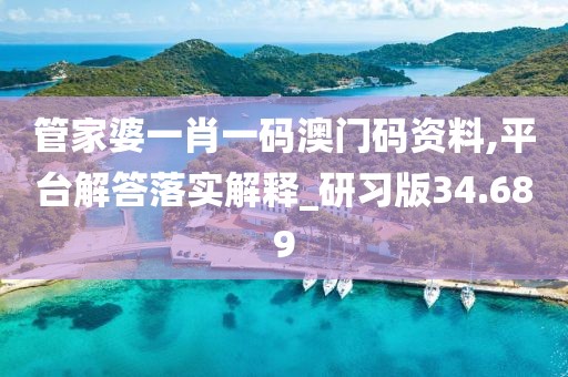 管家婆一肖一码澳门码资料,平台解答落实解释_研习版34.689