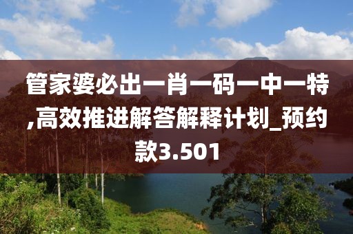 管家婆必出一肖一码一中一特,高效推进解答解释计划_预约款3.501