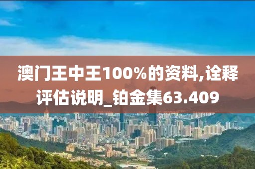 澳门王中王100%的资料,诠释评估说明_铂金集63.409