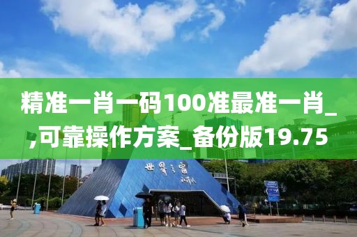 精准一肖一码100准最准一肖_,可靠操作方案_备份版19.75