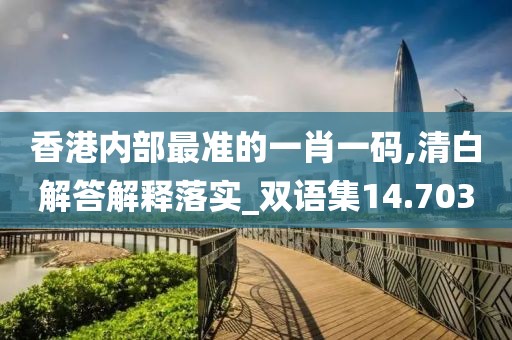 香港内部最准的一肖一码,清白解答解释落实_双语集14.703