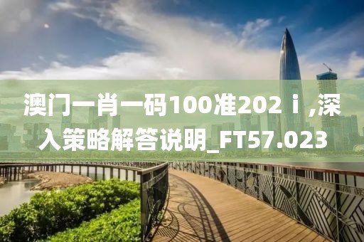 澳门一肖一码100准202ⅰ,深入策略解答说明_FT57.023