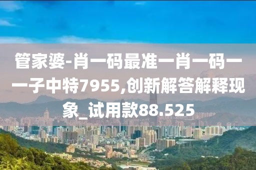 管家婆-肖一码最准一肖一码一一子中特7955,创新解答解释现象_试用款88.525