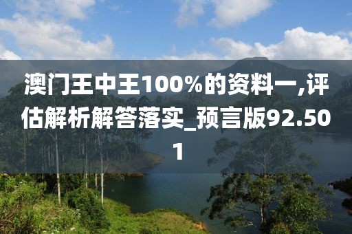 澳门王中王100%的资料一,评估解析解答落实_预言版92.501