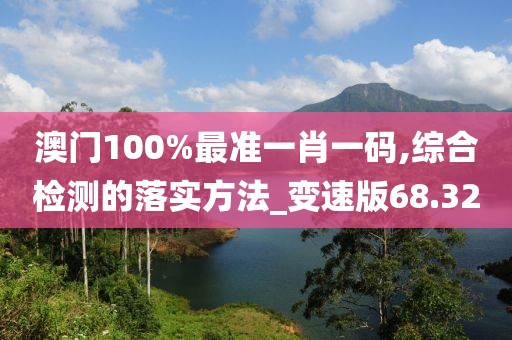 澳门100%最准一肖一码,综合检测的落实方法_变速版68.32