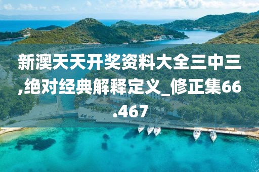 新澳天天开奖资料大全三中三,绝对经典解释定义_修正集66.467