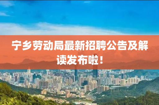 宁乡劳动局最新招聘公告及解读发布啦！