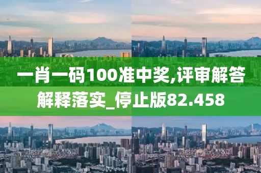 一肖一码100准中奖,评审解答解释落实_停止版82.458