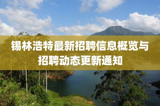 锡林浩特最新招聘信息概览与招聘动态更新通知