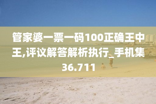 管家婆一票一码100正确王中王,评议解答解析执行_手机集36.711