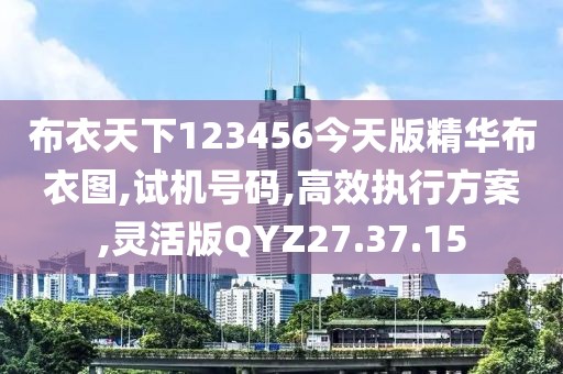 布衣天下123456今天版精华布衣图,试机号码,高效执行方案,灵活版QYZ27.37.15