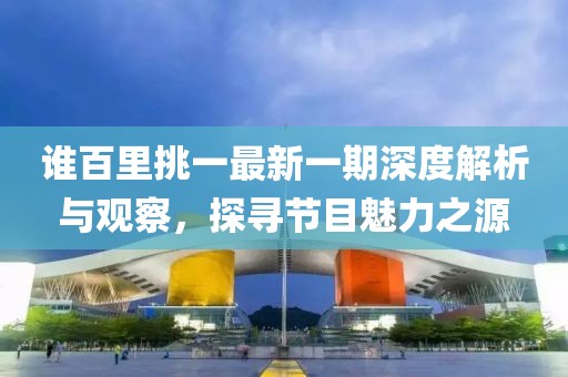 谁百里挑一最新一期深度解析与观察，探寻节目魅力之源