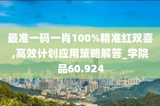 最准一码一肖100%精准红双喜,高效计划应用策略解答_学院品60.924