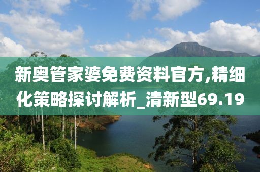 新奥管家婆免费资料官方,精细化策略探讨解析_清新型69.19