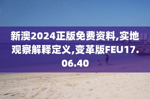 新澳2024正版免费资料,实地观察解释定义,变革版FEU17.06.40