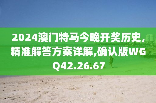 2024澳门特马今晚开奖历史,精准解答方案详解,确认版WGQ42.26.67