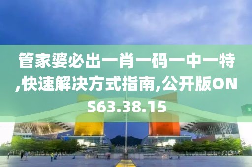 管家婆必出一肖一码一中一特,快速解决方式指南,公开版ONS63.38.15
