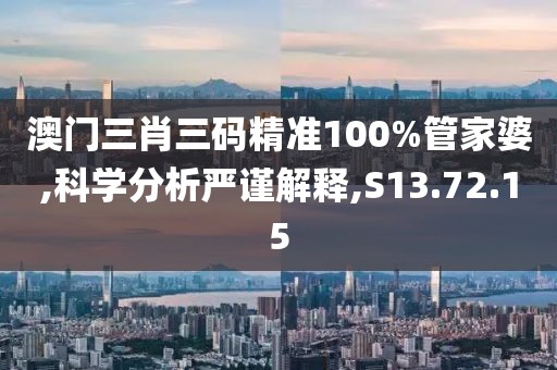 澳门三肖三码精准100%管家婆,科学分析严谨解释,S13.72.15