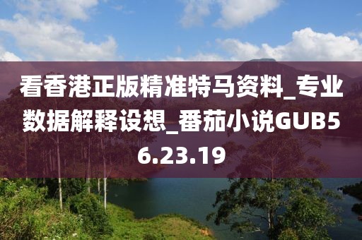 看香港正版精准特马资料_专业数据解释设想_番茄小说GUB56.23.19