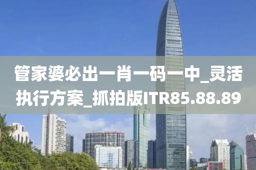 管家婆必出一肖一码一中_灵活执行方案_抓拍版ITR85.88.89