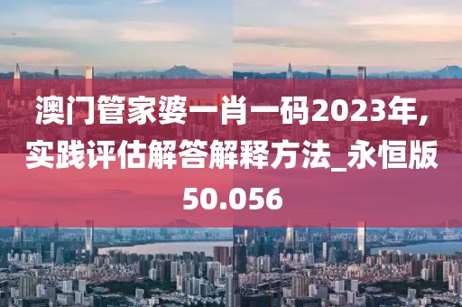 澳门管家婆一肖一码2023年,实践评估解答解释方法_永恒版50.056