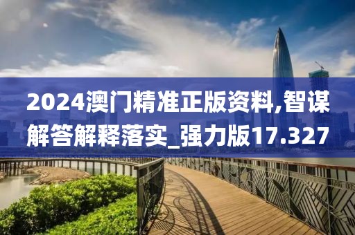 2024澳门精准正版资料,智谋解答解释落实_强力版17.327