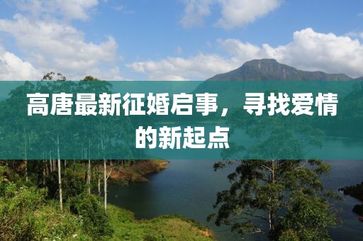 高唐最新征婚启事，寻找爱情的新起点