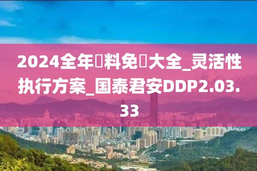 2024全年資料免費大全_灵活性执行方案_国泰君安DDP2.03.33