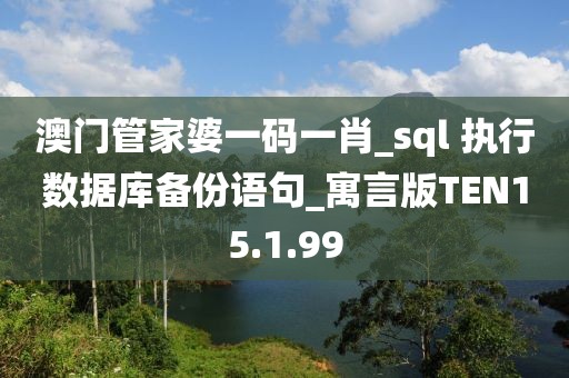 澳门管家婆一码一肖_sql 执行数据库备份语句_寓言版TEN15.1.99