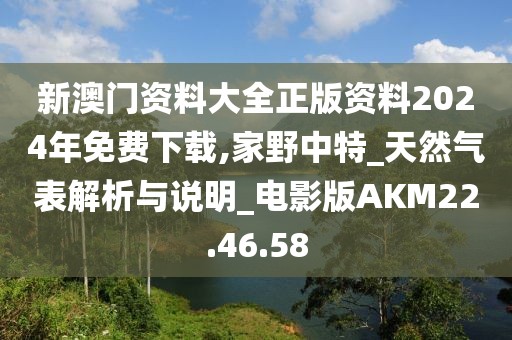 新澳门资料大全正版资料2024年免费下载,家野中特_天然气表解析与说明_电影版AKM22.46.58