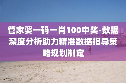 管家婆一码一肖100中奖-数据深度分析助力精准数据指导策略规划制定