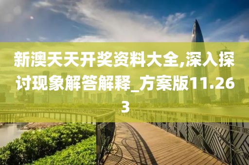 新澳天天开奖资料大全,深入探讨现象解答解释_方案版11.263
