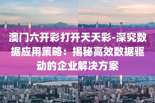 澳门六开彩打开天天彩-深究数据应用策略：揭秘高效数据驱动的企业解决方案