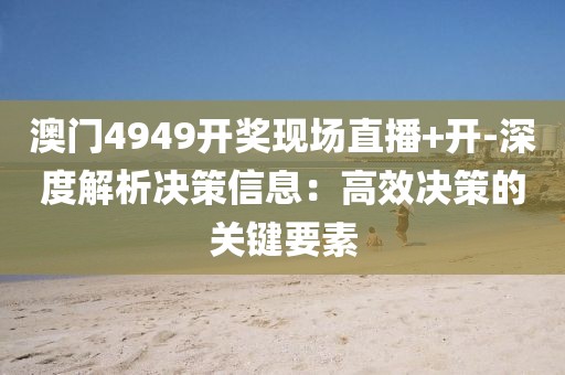 澳门4949开奖现场直播+开-深度解析决策信息：高效决策的关键要素
