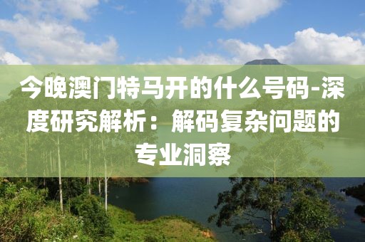今晚澳门特马开的什么号码-深度研究解析：解码复杂问题的专业洞察