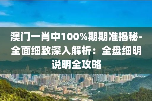 澳门一肖中100%期期准揭秘-全面细致深入解析：全盘细明说明全攻略