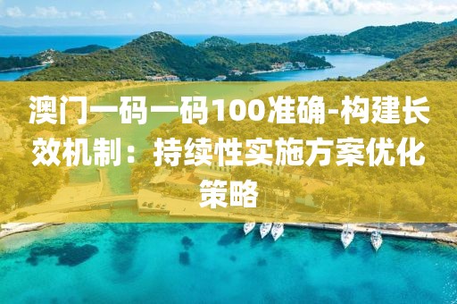 澳门一码一码100准确-构建长效机制：持续性实施方案优化策略