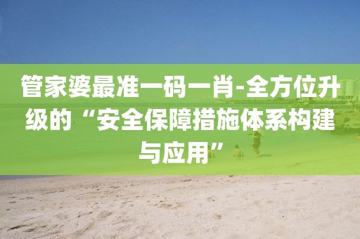 管家婆最准一码一肖-全方位升级的“安全保障措施体系构建与应用”